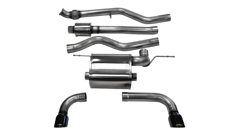 BMW 335i Performance Exhaust - Rear - CORSA Performance - Cat Back, Touring, Dual Rear Exit, Single 3.5in Tip - Black - `12-`17